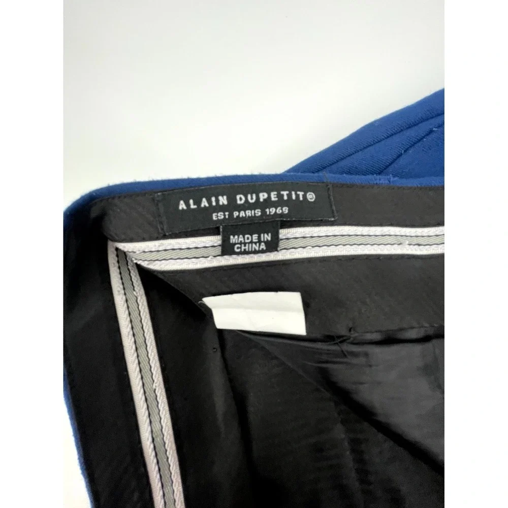Alain Dupetit 2-Piece Suit Set Mens 40R/34W Royal Blue Tetron Slim Notch Lapel